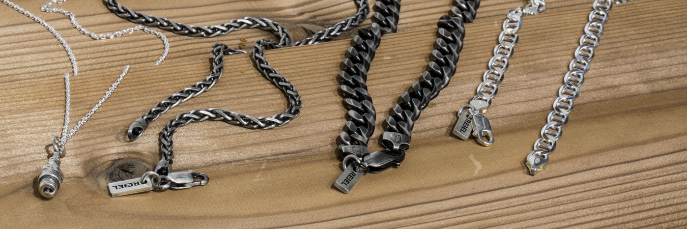 Silber gunmetal Halskette